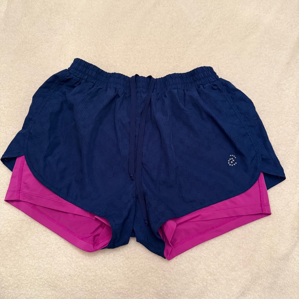 Be Inspired Navy and Magenta Athletic Shorts‎